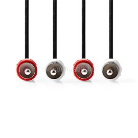 NEDIS CAGL24200BK100 sztereo audio kábel, 2 X RCA dugó - 2 X RCA dugó, hossz 10m CAGL24200BK100 small
