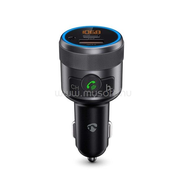 NEDIS CATR3024BK FM transmitter, Bluetooth, PD 18 W / PD 24 W, Gyorstöltés, Basszuskiemelés, Google Asszisztens / Siri