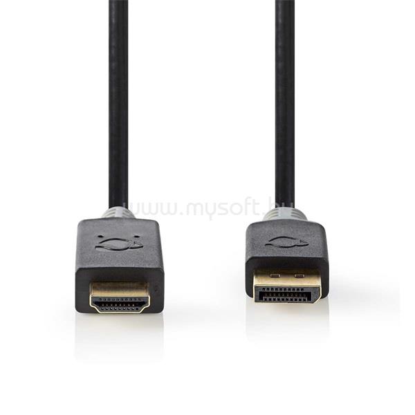 NEDIS CCBW37100AT20 display port dugó -  HDMI dugó kábel, 4K@30Hz | Aranyozott | 2,00 m