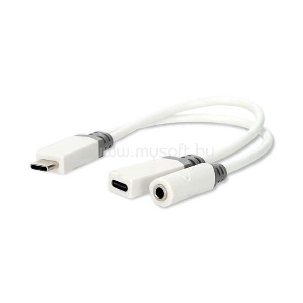 NEDIS CCBW64922WT01 USB-C (USB C) dugó - USB-C aljzat, 3,5 mm sztereo jack aljzat, 60W, DAC
