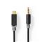NEDIS CCBW65950AT10 USB-C (USB C) dugó - 3,5 mm sztereo jack dugó kábel, aranyozott csatlakozók, 1m CCBW65950AT10 small