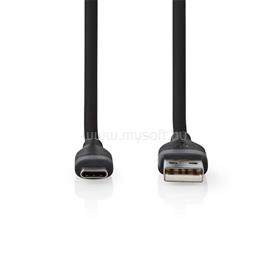 NEDIS CCGB60800BK15 flexibilis USB A - USB C (USB-C) kábel, USB2.0, 15W, hossz 1,5m, fekete rugalmas szilikon CCGB60800BK15 small