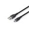 NEDIS CCGB60800BK15 flexibilis USB A - USB C (USB-C) kábel, USB2.0, 15W, hossz 1,5m, fekete rugalmas szilikon CCGB60800BK15 small