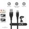 NEDIS CCGB60800BK15 flexibilis USB A - USB C (USB-C) kábel, USB2.0, 15W, hossz 1,5m, fekete rugalmas szilikon CCGB60800BK15 small