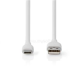 NEDIS CCGB60800WT15 flexibilis USB A - USB C (USB-C) kábel, USB2.0, 15W, hossz 1,5m, fehér rugalmas szilikon CCGB60800WT15 small