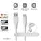 NEDIS CCGB60800WT15 flexibilis USB A - USB C (USB-C) kábel, USB2.0, 15W, hossz 1,5m, fehér rugalmas szilikon CCGB60800WT15 small