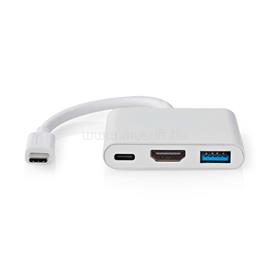 NEDIS CCGB64770WT01 USB-C multiport adapter, USB C dugó - HDMI/ USB-A / USB-C aljzat, 5 Gbps CCGB64770WT01 small