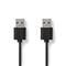 NEDIS CCGL60001BK20 USB A apa - USB-A apa kábel, USB2.0, hossz: 2m CCGL60001BK20 small