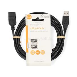 NEDIS CCGL60010BK30 USB hosszabító / toldó kábel, USB 2.0 | USB-A dugó  USB-A hüvely  480 Mbps, 3m CCGL60010BK30 small