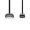 NEDIS CCGL60501BK10 USB micro B (micro USB)kábel, USB 2.0  USB-A dugó  USB Micro-B dugó  7,5 W 480 Mbps. 1m CCGL60501BK10 small
