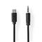 NEDIS CCGL65950BK10 USB-C (USB C) dugó - 3,5 mm sztereo jack dugó | 1,00 m CCGL65950BK10 small