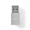 NEDIS CCTB60925AL USB-A adapter, USB 3.2 Gen 1, USB-A férfi, USB-CT anya, 5 Gbps,  kerek,  Nikkelezett, Ezüst CCTB60925AL small