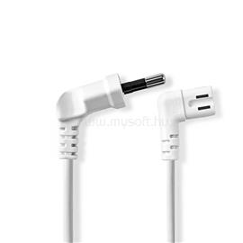 NEDIS CEGL11055WT20 tápkábel, Euro | IEC-320-C7 | Szögletes | szögben balra | Nikkelezett | 2,00 m | Fehér | PVC | CEGL11055WT20 small