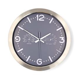 NEDIS CLWA5226SS falióra, 30 cm átmérő,  rozsdamentes acél, csendes szerkezet, hőmérő, páratartamom mérő CLWA5226SS small