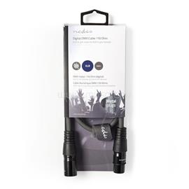 NEDIS COTH15012GY05 DMX adapter kábel, XLR 3 tűs dugó, XLR 3 tűs anya,  Nikkelezett, 0,50 m,  kerek, PVC, Sötétszürke COTH15012GY05 small