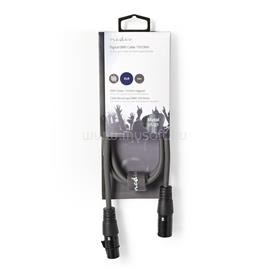 NEDIS COTH15012GY10 DMX adapter kábel, XLR 3 tűs dugó, XLR 3 tűs anya,  Nikkelezett, 1,00 m,  kerek, PVC, Sötétszürke COTH15012GY10 small