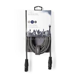NEDIS COTH15012GY50 DMX adapter kábel, XLR 3 tűs dugó, XLR 3 tűs anya,  Nikkelezett, 5 m,  kerek, PVC, Sötétszürke COTH15012GY50 small