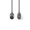 NEDIS COTH15012GY50 DMX adapter kábel, XLR 3 tűs dugó, XLR 3 tűs anya,  Nikkelezett, 5 m,  kerek, PVC, Sötétszürke COTH15012GY50 small