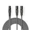 NEDIS COTH15020GY15 félprofi XLR audió kábel, XLR 3p aljzat - 2 x XLR 3p dugó, 1.5m, rugalmas COTH15020GY15 small