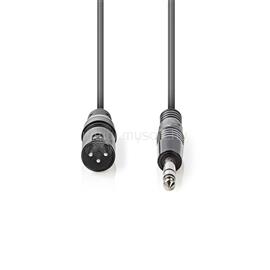 NEDIS COTH15100GY30 félprofi audio kábel, 6,35mm sztereo jack dugó - 3p XLR dugó, hossz 3m, rugalmas COTH15100GY30 small