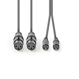 NEDIS COTH15230GY15 félprofi audio kábel, 2x XLR aljzat - 2x RCA dugó, 1,5m COTH15230GY15 small