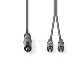 NEDIS COTH22200GY30 félprofi audio kábel, 3,5mm sztero jack dugó - 2 x RCA dugó, 3m, rugalmas COTH22200GY30 small