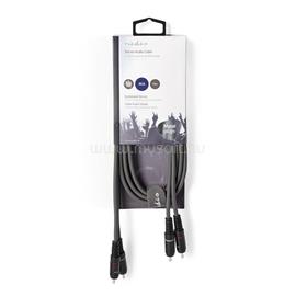 NEDIS COTH24200GY15 sztereo audió kábel, 2x RCA apa 2x RCA apa, Nikkelezett,  1,50 m, kerek, Sötétszürke COTH24200GY15 small