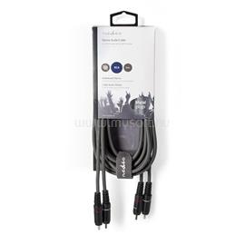 NEDIS COTH24200GY30 sztereo audió kábel, 2x RCA apa 2x RCA apa, Nikkelezett,  3 m, kerek, Sötétszürke COTH24200GY30 small
