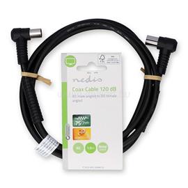 NEDIS CSGL40120BK15 koax kábel, IEC (koax) férfi, IEC (koax) női, Nikkelezett,  120 dB, 75 Ohm,  Quad Shielded,  1,5m CSGL40120BK15 small