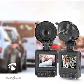 NEDIS DCAM2024BK fedélzeti menetrögzítő kamera (dash cam), 4K@30fps, 12 MPixel, Wi-Fi, LCD, dupla kamera, GPS DCAM2024BK small