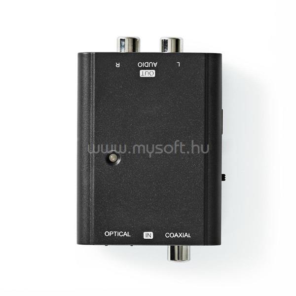 NEDIS digitális audió konverter ACON2509BK, digitális bemenet koax/toslink, analóg kimenet RCA