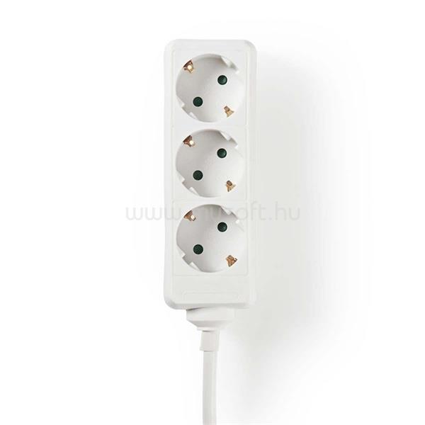 NEDIS EXSO315F1WTB földelt 3 aljzatos elosztó, 1,5m, H05VV-F 3G1,5mm2, 3680 W | 16 A