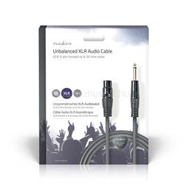 NEDIS félprofi audió kábel COTH15120GY100, 6,35mm monó jack dugó - 3p XLR aljzat, hossz 10m, rugalmas COTG15120GY100 small
