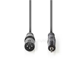 NEDIS félprofi audió kábel COTH15300GY15, 3,5mm szteró jack dugó - 3p XLR dugó, hossz 1.5m, rugalmas COTH15300GY15 small