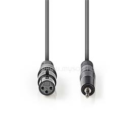 NEDIS félprofi audió kábel COTH15320GY10, 3,5mm szteró jack dugó - 3p XLR aljzat, hossz 1m, rugalmas COTH15320GY10 small