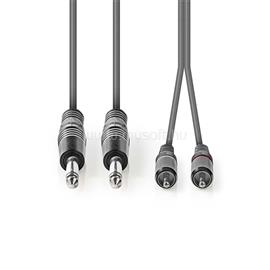 NEDIS félprofi audió kábel COTH23320GY50, 2 x 6,35mm monó jack dugó - 2 X RCA dugó, hossz 5m, rugalmas COTH23320GY50 small