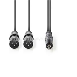 NEDIS félprofi XLR audió kábel COTH15310GY30, 2x XLR 3 tűs dugó | 3,5 mm sztereó jack dugó, 3m COTH15310GY30 small