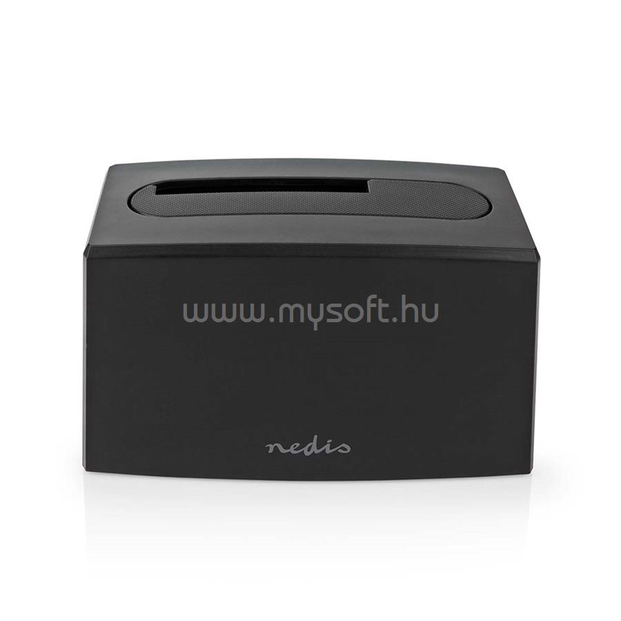 NEDIS HDDUSB3210BK merevlemez dokkoló állomás, USB 3.2 Gen1, USB Type-A, 1 lemez,  2,5 / 3,5", USB 3.2 Gen1