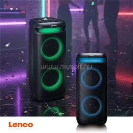 NEDIS Lenco PA-210BK Bluetooth 5.3 bulihangszóró beépített világítással , TWS, 100W erősítővel, 2x mikrofon bemenet PA-210BK small