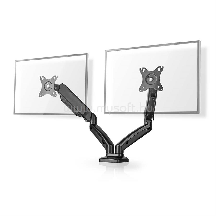 NEDIS MMDOSGS110BK gázrugós asztali monitor tartó, dupla, 15-32" | 75x75 / 100x100