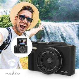 NEDIS PCAM2530BK vlogger digitális fényképezőgép / kamera, kihajtható képernyő, 75 MPixel, 5K@15fps, 16 MPixeles CMOS PCAM2570BK small