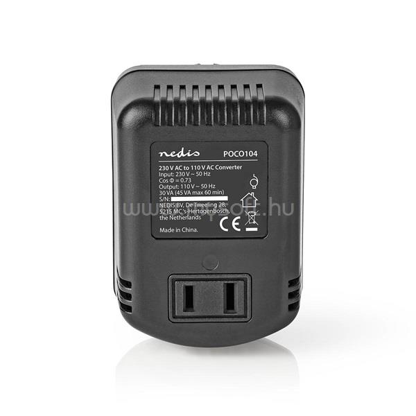 NEDIS POCO104 tápegység, feszültség átalakító, konverter, 230V AC - 110V AC, 30W, USA