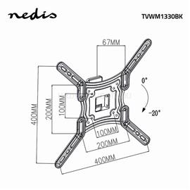 NEDIS TVWM1330BK LCD TV / monitor fali tartó konzol 23 - 55 " Max. teherbírás: 30 kg, dönthető, forgatható TVWM1330BK small
