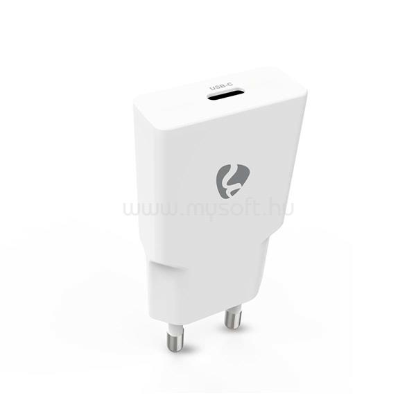 NEDIS WCHAC20WT fali USB töltő, 20 W, GaN, PD3.0, 1,67 / 2,22 / 3,0 A, USB-C, automatikus feszültségválasztás