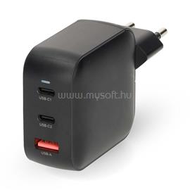 NEDIS WGCHA100WBK töltő 100 W, GaN, PD3.0, QC 2,5 / 3,0 / 5,0 A, Kimenetek száma: 3, USB-A / 2x USB-C, fekete WGCHA100WBK small