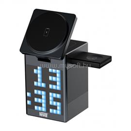 NEWELL induOne MagPlay 3 in 1 töltőállomás + hangszóró + óra, 3 eszköz töltés, LED kijelző, RGB, animációs lehetőségek NL4612 small