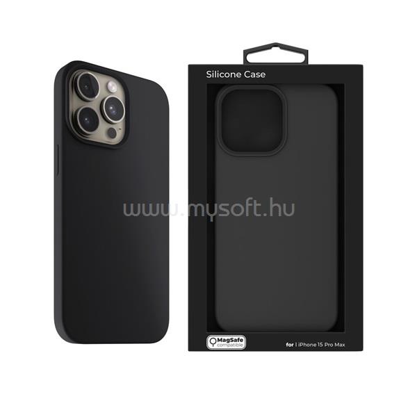 NEXTONE IPH-15PROMAX-MAGCASE-BLACK iPhone 15 Pro Max fekete szilikon MagSafe hátlap