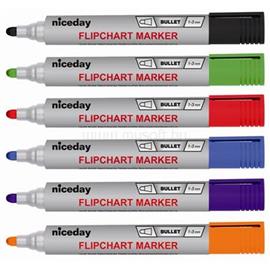 NICEDAY kerek hegyű 6db-os flipchart marker készlet NICEDAY_1644422 small