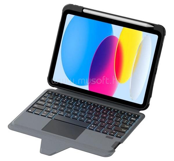 NILLKIN IPAD Air 11 (2026) NILLKIN BUMPER COMBO PRO BACKLIT billentyűzetes defender tok QWERTY, ceruza tartó, FEKETE