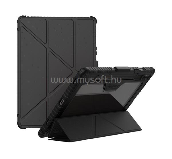 NILLKIN Samsung Tab S10 FE WIFI / Tab S10 FE LTE BUMPER PRO szilikon telefonvédő aktív FLIP, asztali tartó, FEKETE